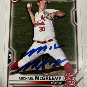 MICHAEL MCGREEVY SIGNED 2021 BOWMAN DRAFT PROSPECT BASEBALL ROOKIE CARD AUTO