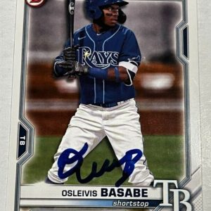 OSLEIVIS BASABE SIGNED 2021 BOWMAN DRAFT PROSPECT BASEBALL ROOKIE CARD AUTO