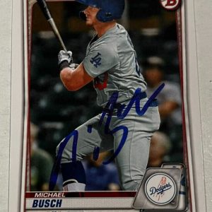 MICHAEL BUSCH SIGNED 2020 BOWMAN DRAFT PROSPECT BASEBALL ROOKIE CARD AUTO