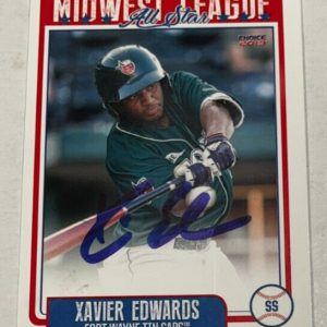 XAVIER EDWARDS SIGNED 2018 MIDWEST LEAGUE ALL STAR ROOKIE CARD AUTO