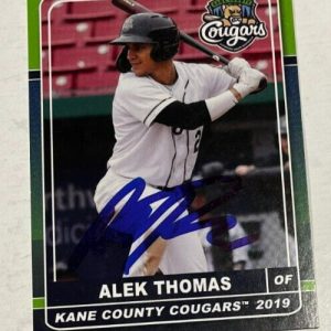 ALEK THOMAS SIGNED 2019 KANE COUNTY COUGARS PROSPECT ROOKIE CARD AUTO
