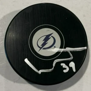 WALTTERI MERELA SIGNED TAMPA BAY LIGHTNING HOCKEY PUCK W/ CASE COA