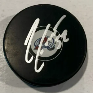 ADAM FOOTE SIGNED COLORADO AVALANCHE HOCKEY PUCK W/ CASE COA