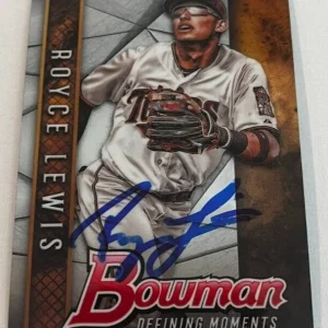 ROYCE LEWIS SIGNED 2017 BOWMAN CHROME DRAFT DEFINING MOMENTS BASEBALL CARD AUTO