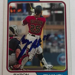BYRON BUXTON SIGNED 2023 TOPPS HERITAGE BASEBALL CARD AUTO