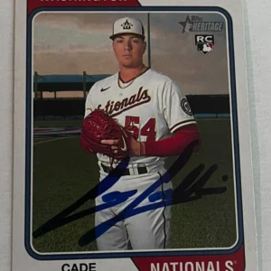 CADE CAVALLI SIGNED 2023 TOPPS HERITAGE BASEBALL CARD AUTO