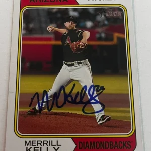 MERRILL KELLY SIGNED 2023 TOPPS HERITAGE BASEBALL CARD AUTO