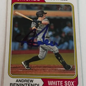 ANDREW BENINTENDI SIGNED 2023 TOPPS HERITAGE BASEBALL CARD AUTO