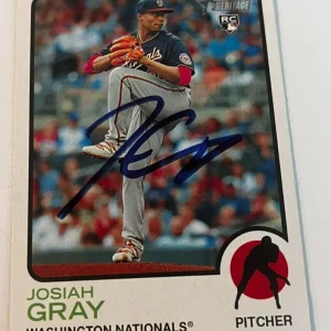JOSIAH GRAY SIGNED 2022 TOPPS HERITAGE BASEBALL CARD AUTO
