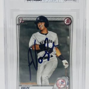 ANTHONY VOLPE SIGNED 2020 BOWMAN PROSPECTS BASEBALL ROOKIE CARD BECKETT BAS AUTO