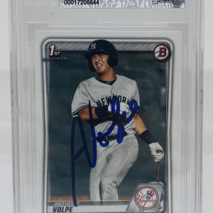 ANTHONY VOLPE SIGNED 2020 BOWMAN PROSPECTS BASEBALL ROOKIE CARD BECKETT BAS AUTO