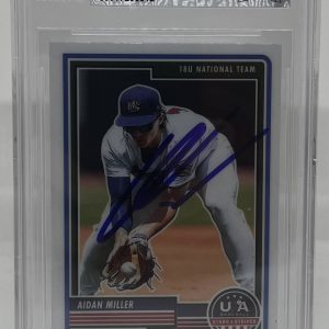 AIDAN MILLER SIGNED 2023 USA BASEBALL STARS & STRIPES CARD BECKETT BAS AUTO