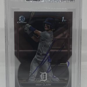 MAX CLARK SIGNED 2023 BOWMAN CHROME DRAFT ROOKIE CARD BECKETT BAS AUTO