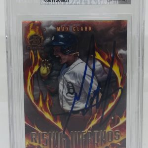 MAX CLARK SIGNED 2024 BOWMAN CHROME RISING INFERNOS ROOKIE CARD BECKETT BAS AUTO