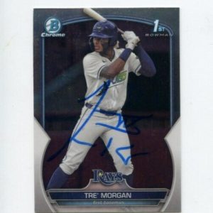 TRE' MORGAN SIGNED 2023 BOWMAN CHROME DRAFT CARD AUTO TRE