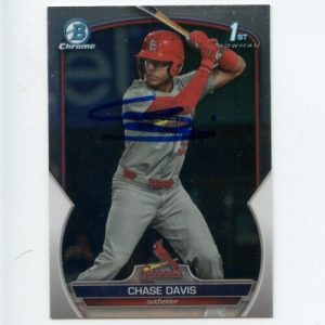 CHASE DAVIS SIGNED 2023 BOWMAN CHROME DRAFT CARD AUTO
