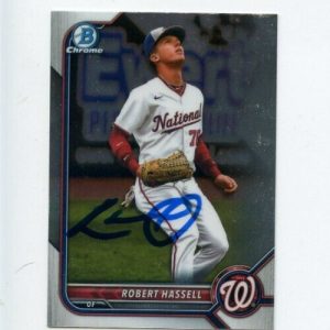 ROBERT HASSELL SIGNED 2022 BOWMAN CHROME DRAFT CARD AUTO