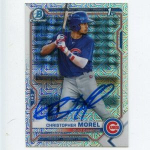 CHRISTOPHER MOREL SIGNED 2021 BOWMAN CHROME MOJO CARD AUTO