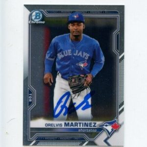 ORELVIS MARTINEZ SIGNED 2021 BOWMAN CHROME DRAFT CARD AUTO
