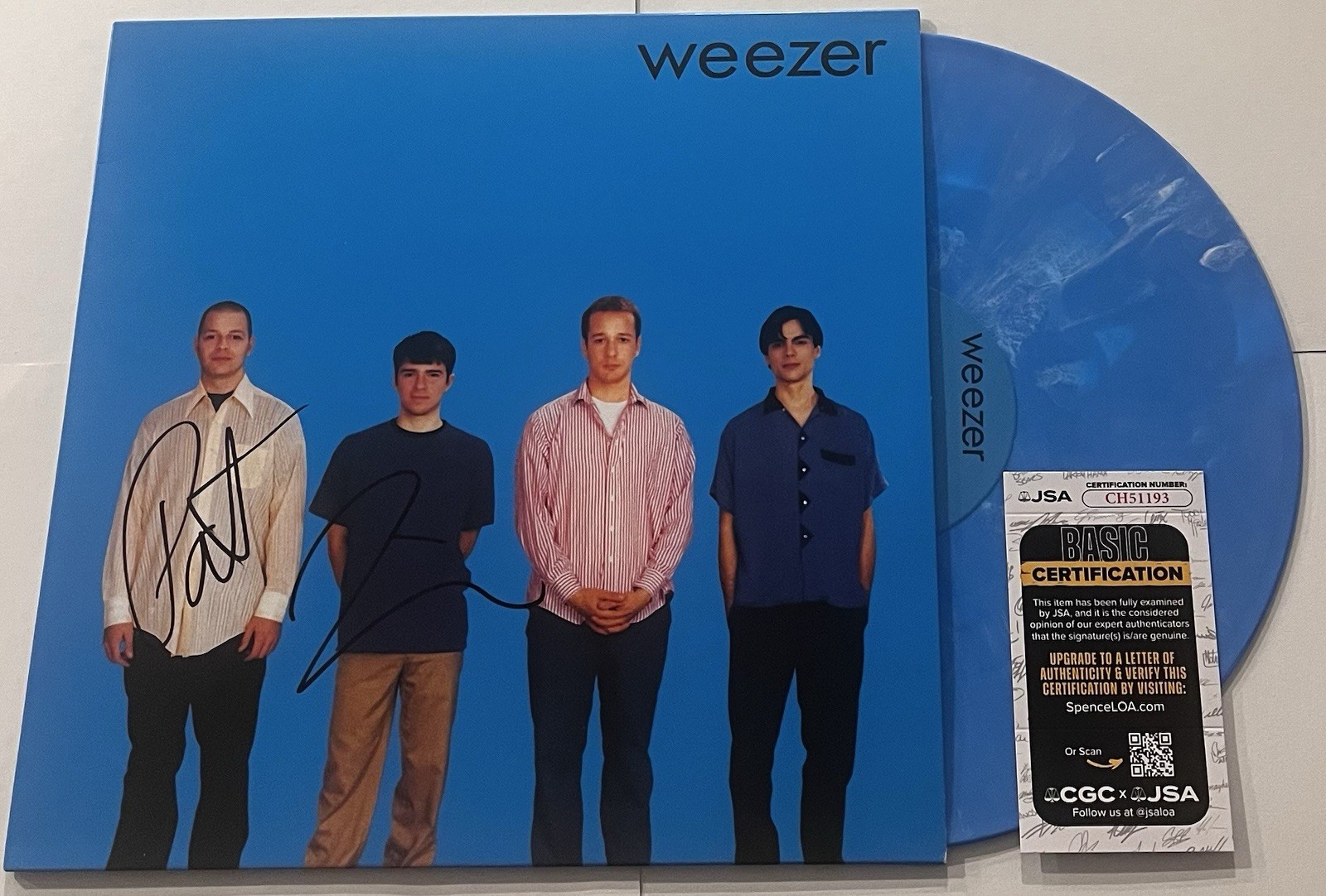 WEEZER BAND SIGNED BLUE ALBUM LP VINYL RECORD RIVERS CUOMO PAT