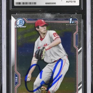 ANDREW PAINTER SIGNED 2021 BOWMAN CHROME DRAFT CARD #BDC-10 CGC AU JSA 10 AUTO