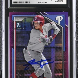 EDUARDO TAIT SIGNED 2024 BOWMAN CHROME PURPLE CARD #BCP-164 CGC AU JSA 10 AUTO