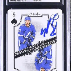BRAYDEN POINT SIGNED 2019-20 O-PEE-CHEE PLAYING CARDS CARD #9 CGC 9 JSA 10 AUTO
