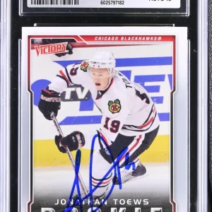 JONATHAN TOEWS SIGNED 2007-08 UPPER DECK VICTORY CARD #316 CGC AU JSA 10 AUTO