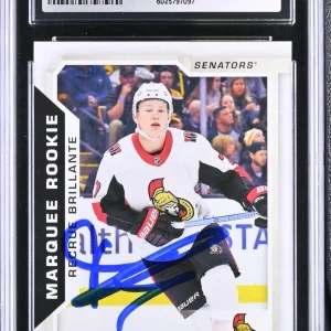 BRADY TKACHUK SIGNED 2018-19 O-PEE-CHEE ROOKIE CARD #632 CGC 10 JSA 9 AUTO