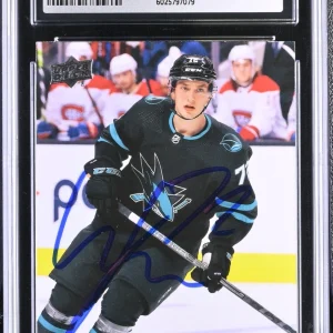 WILLIAM EKLUND SIGNED 2021-22 UPPER DECK YOUNG GUNS CARD #T-77 CGC 8 JSA 10 AUTO