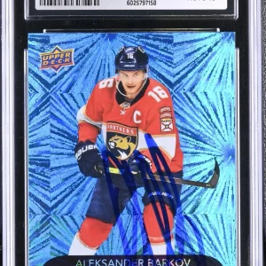 ALEKSANDER BARKOV SIGNED 2020-21 UPPER DECK DAZZLER CARD DZ-21 CGC 9 JSA 10 AUTO