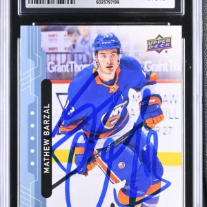 MATHEW BARZAL SIGNED 2018-19 UPPER DECK MVP CARD #207 CGC 9 JSA 10 AUTO