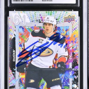 CUTTER GAUTHIER SIGNED 2024-25 UPPER DECK ROOKIE CARD #RC-8 CGC 8 JSA 9 AUTO