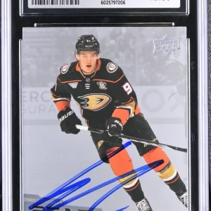 LEO CARLSSON SIGNED 2023-24 UPPER DECK STAR ROOKIE CARD #7 CGC 8.5 JSA 9 AUTO