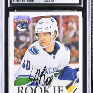 ELIAS PETTERSSON SIGNED 2018-19 UPPER DECK PARKHURST CARD #331 CGC 8 JSA 10 AUTO