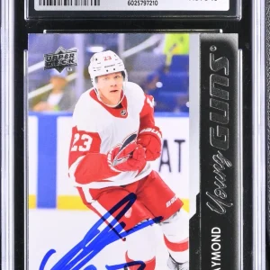 LUCAS RAYMOND SIGNED 2021-22 UPPER DECK YOUNG GUNS CARD #464 CGC 9 JSA 10 AUTO