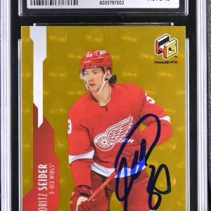 MORITZ SEIDER SIGNED 2021-22 UPPER DECK ROOKIE CARD #HG-13 CGC AU JSA 10 AUTO