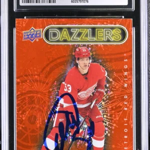 MORITZ SEIDER SIGNED 2021-22 UPPER DECK DAZZLERS CARD #DZ-67 CGC 8.5 JSA 10 AUTO