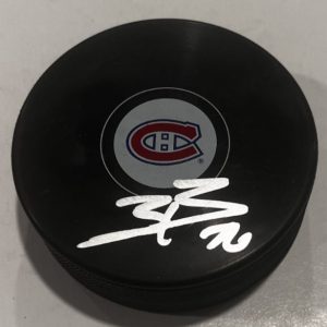 ZACHARY BOLDUC SIGNED MONTREAL CANADIENS HOCKEY PUCK W/ CASE ZACH COA