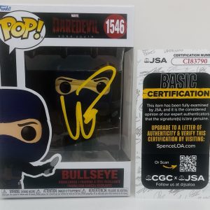 WILSON BETHEL SIGNED BULLSEYE POP FUNKO FIGURE DAREDEVIL BORN AGAIN JSA COA
