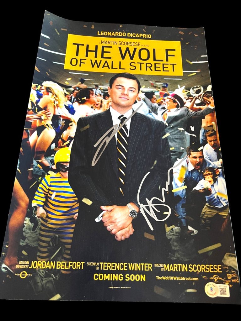 LEONARDO DICAPRIO SCORSESE SIGNED AUTOGRAPH 11X17 PHOTO WOLF WALL STREET BECKETT