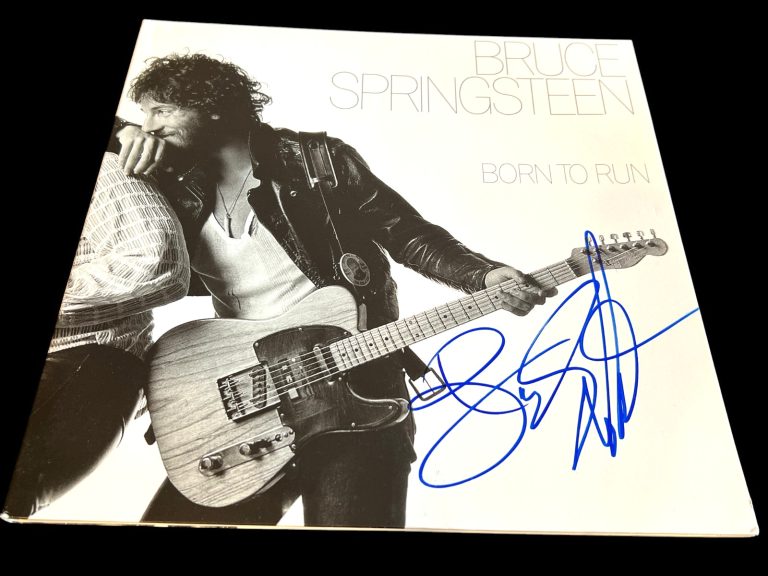 BRUCE SPRINGSTEEN SIGNED AUTOGRAPH ALBUM VINYL BORN TO RUN BECKETT BAS COA D