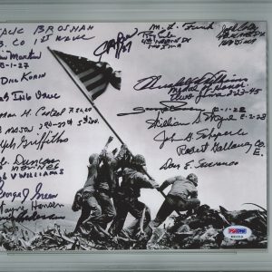 IWO JIMA VETERANS SIGNED 8X10 PSA DNA K41219 X22 WWII w/ WILLIAMS SEVERANCE