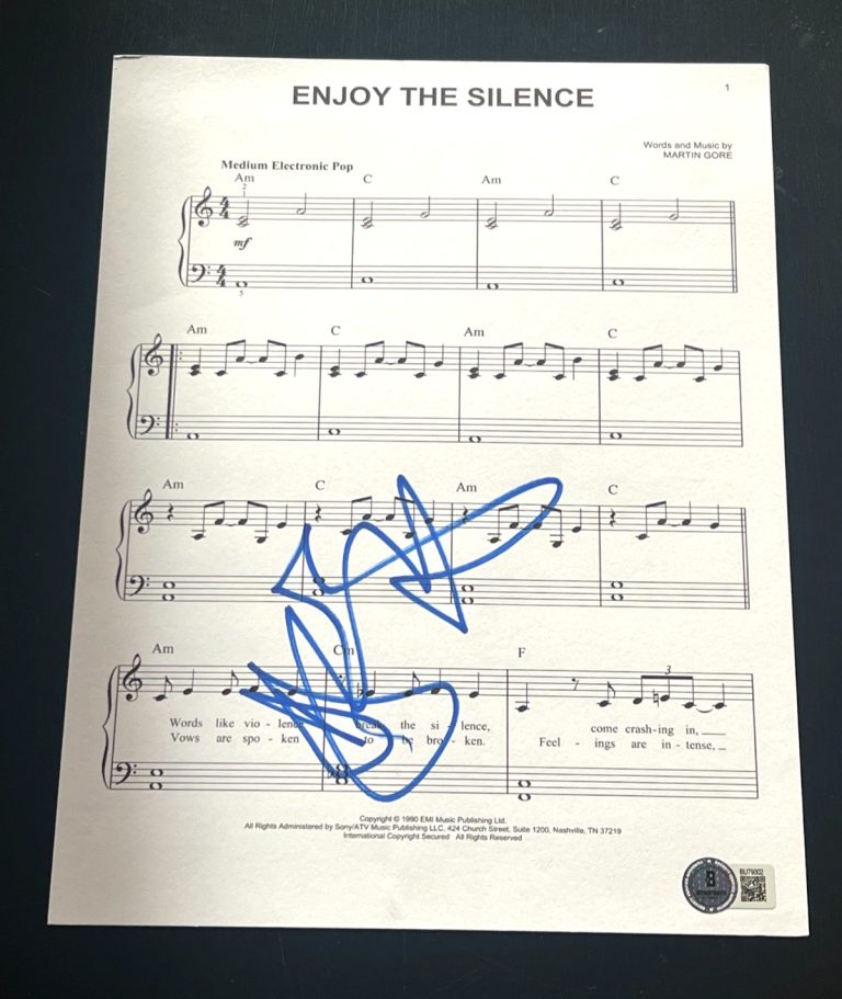 DAVE GAHAN SIGNED AUTOGRAPH SHEET MUSIC DEPECHE MODE BECKETT BAS COA RARE