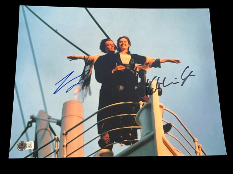 LEONARDO DICAPRIO KATE WINSLET SIGNED AUTOGRAPH 11x14 PHOTO BECKETT BAS COA F