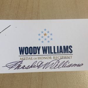 HERSHEL WILLIAMS SIGNED BUSINESS CARD AUTOGRAPH WORLD WAR 2 MEDAL OF HONOR COA