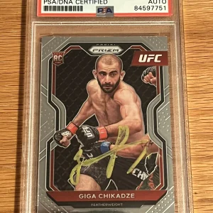 Giga Chikadze Signed Autographed 2021 Panini Prizm Auto UFC Rookie RC PSA/DNA