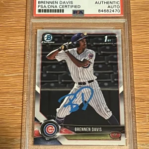 2018 1st Bowman Chrome Brennen Davis Auto Signed PSA/DNA Authentic Chicago Cubs