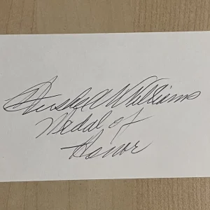 HERSHEL WILLIAMS SIGNED INDEX CARD AUTOGRAPHED WORLD WAR 2 MEDAL OF HONOR COA