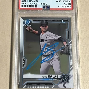 2020 Jose Salas 1st Bowman Chrome Rookie Signed Marlins Auto Prospect PSA/DNA